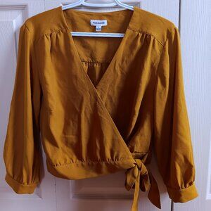 Frank & Oak Wrap Cropped-Blouse